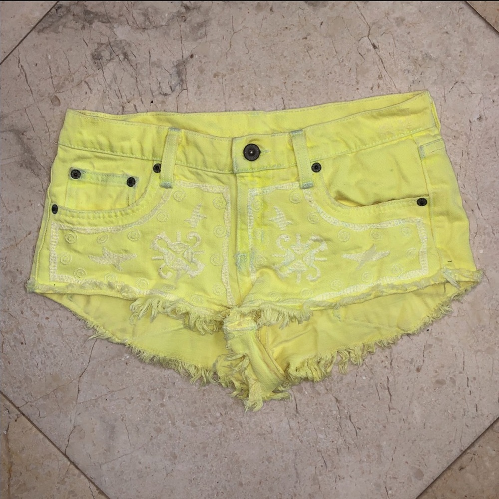 Neon yellow shorts